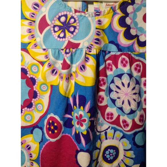 Hanna Andersson Girls Knit Dress Size 6-7 Floral Colorful Boho Mod Keyhole - Picture 2 of 6